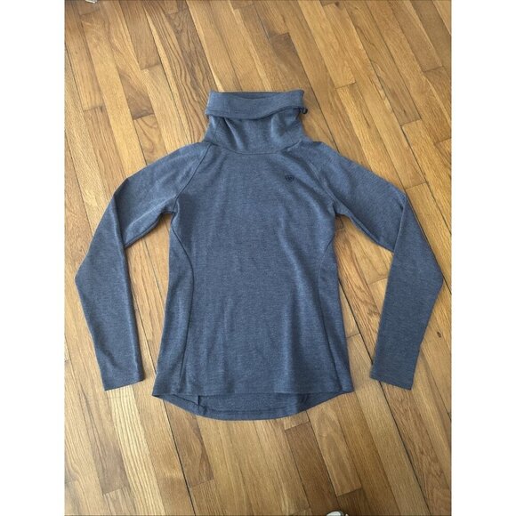 Ariat Tek Women's Canny Top Long Sleeve Funnel Neck Grey Size S - Picture 2 of 7